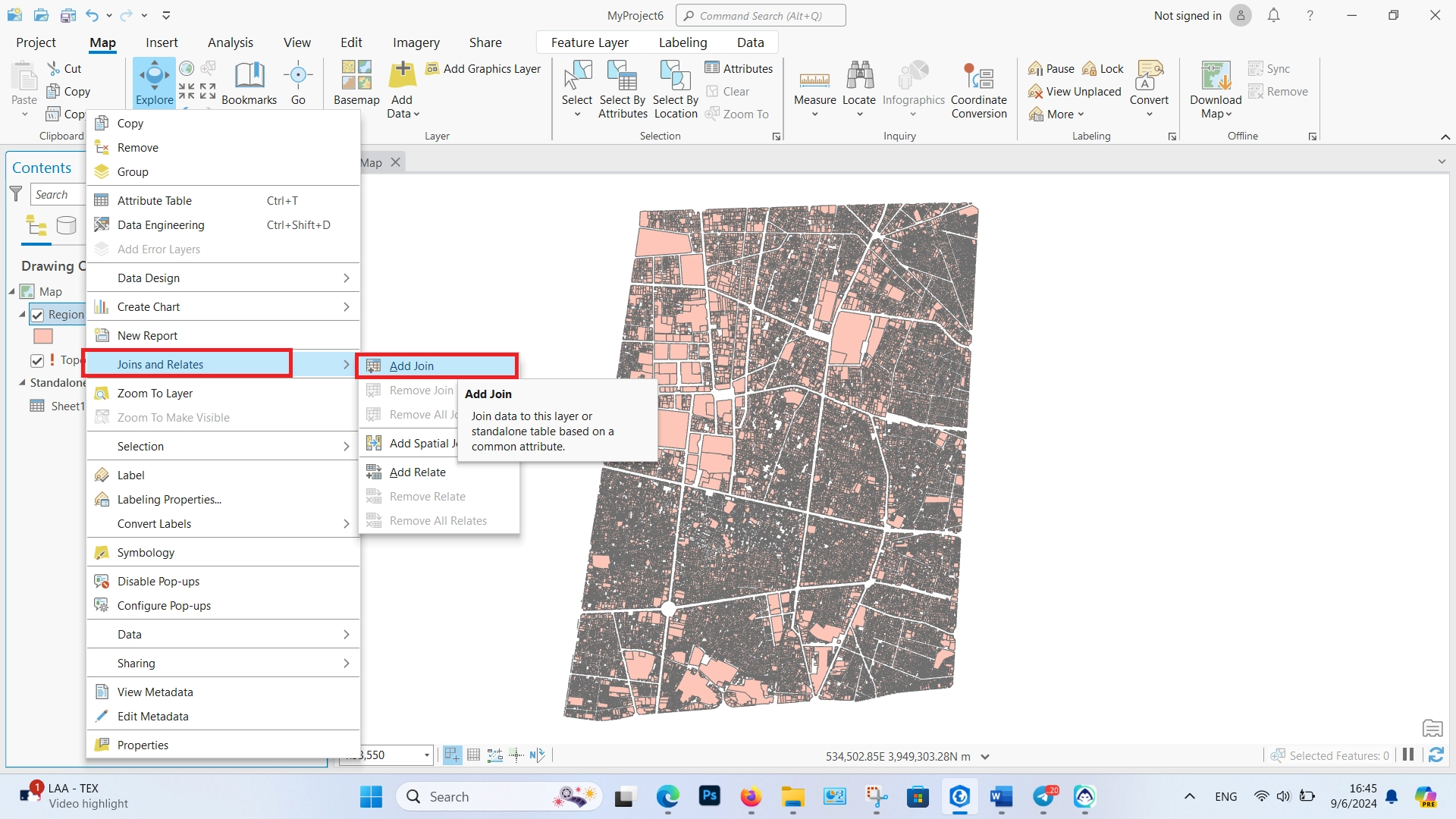 اتصال فایل اکسل به لایه در ArcGIS Pro