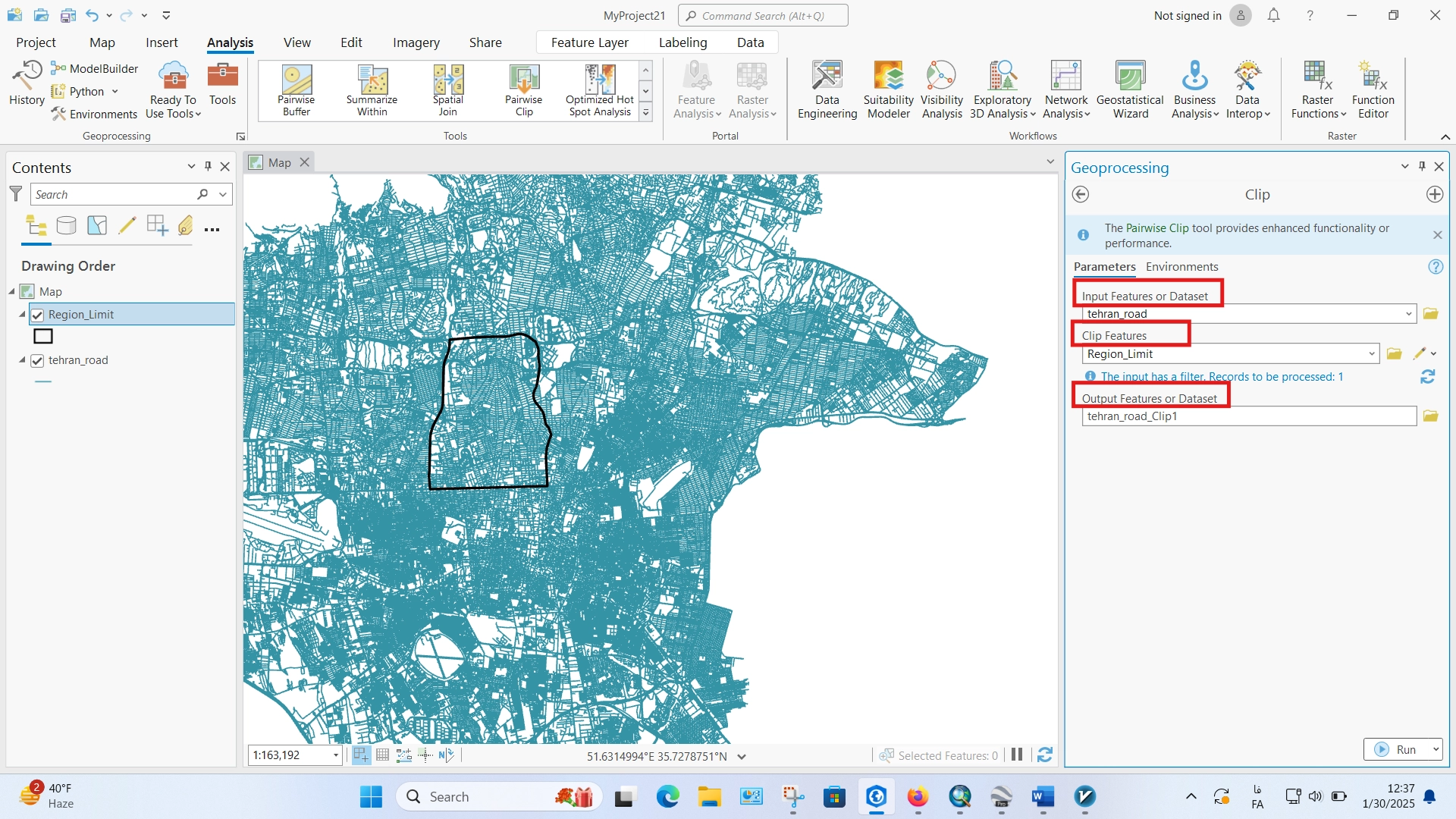 آموزش ابزار Clip در ArcGIS Pro گروه شهرسازی و معماری فیدار