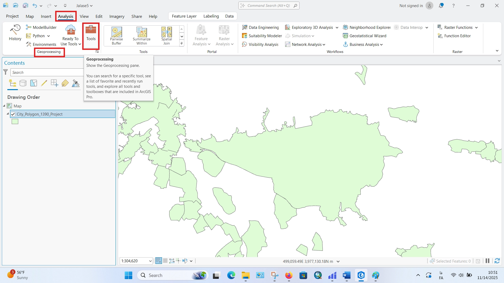 ابزار Project در ArcGIS Pro