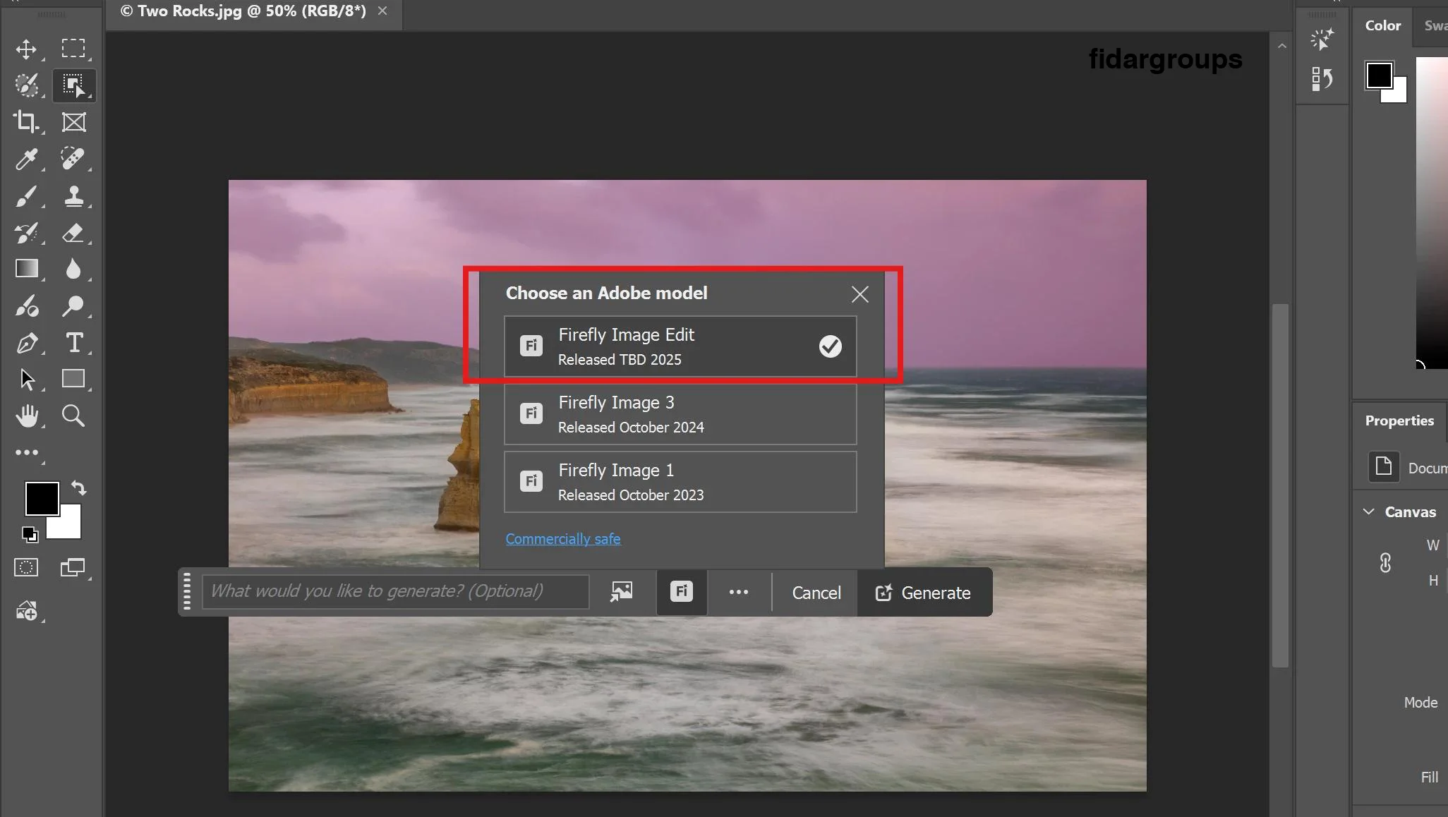 Generate Image در فتوشاپ