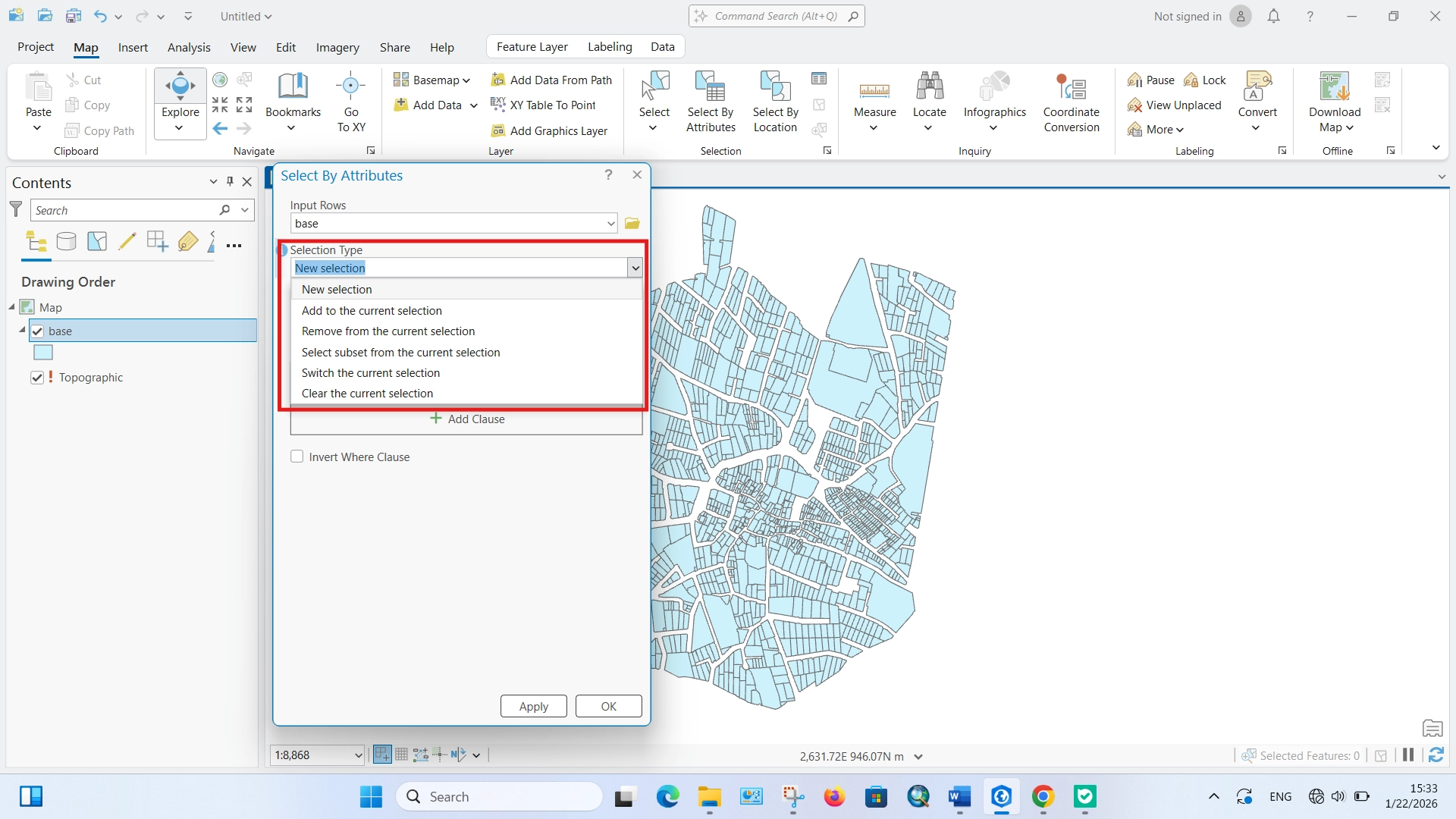Select by attribute in arcgis pro
